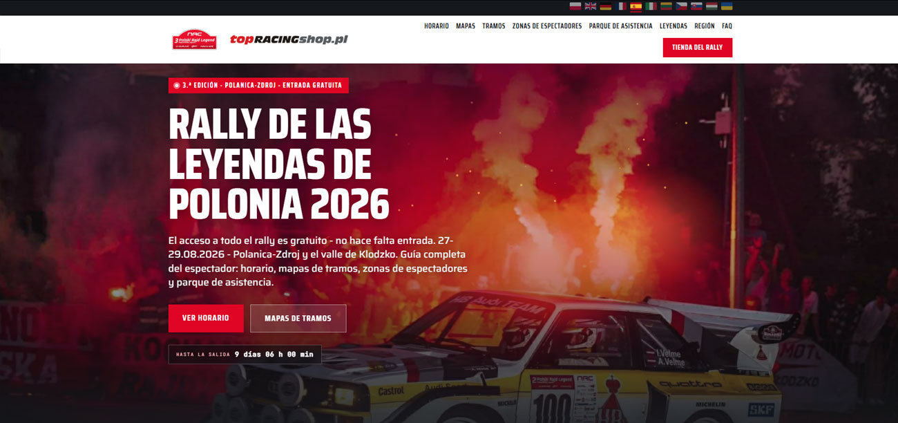 3er Poland Rally Legend 2026 - guía del aficionado en once idiomas