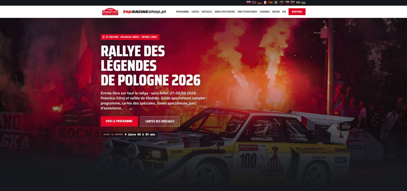 3e Poland Rally Legend 2026 - guide du spectateur en onze langues