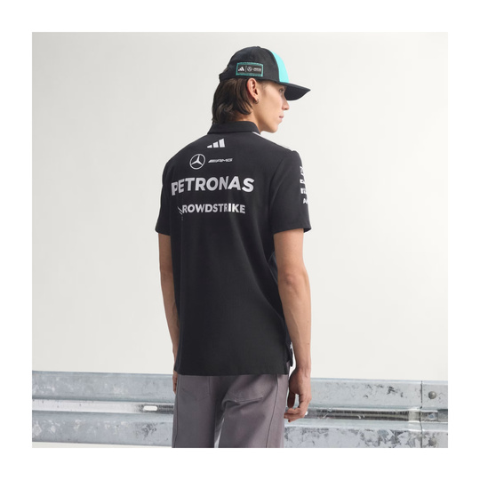 Koszulka polo męska Team czarna Mercedes AMG F1 2026