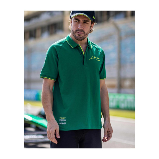 Koszulka polo męska zielona Alonso Kimoa Aston Martin F1 