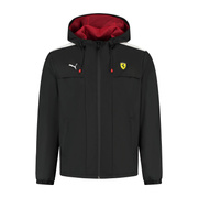 Kurtka męska przeciwdeszczowa czarna Rain Ferrari F1 2025