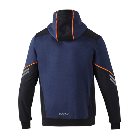 Bluza z kapturem rozpinana Tech Sparco granatowa/pomarańczowa