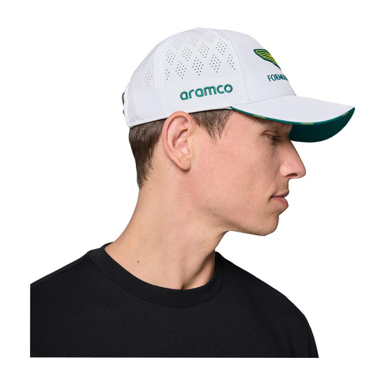 Czapka baseballowa męska biała Team Aston Martin F1 2025