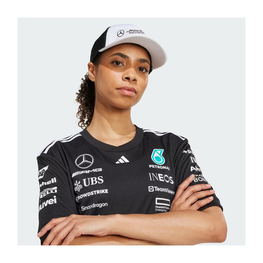 Czapka męska baseballowa biała Logo Trucker Mercedes AMG F1 2025