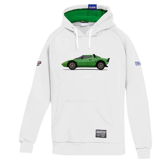 Bluza z kapturem Sparco Lancia HF Gr 4 biała