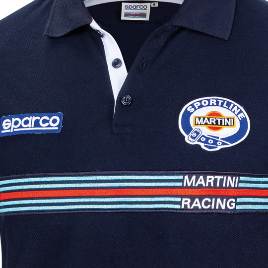 Koszulka polo Martini Stripe Sparco granatowa