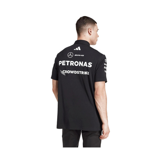 Koszulka polo męska Team czarna Mercedes AMG F1 2025