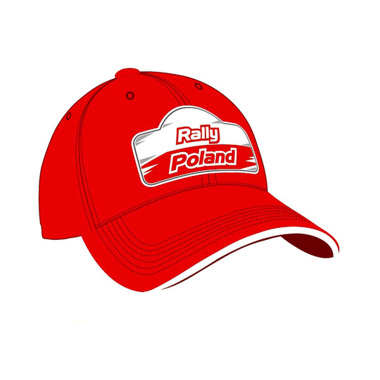 Czapka baseballowa Logo czerwona Rally Poland ERC