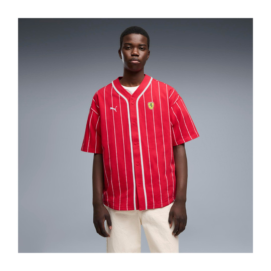 Koszula męska baseballowa czerwona Retro Scuderia Ferrari F1 2026