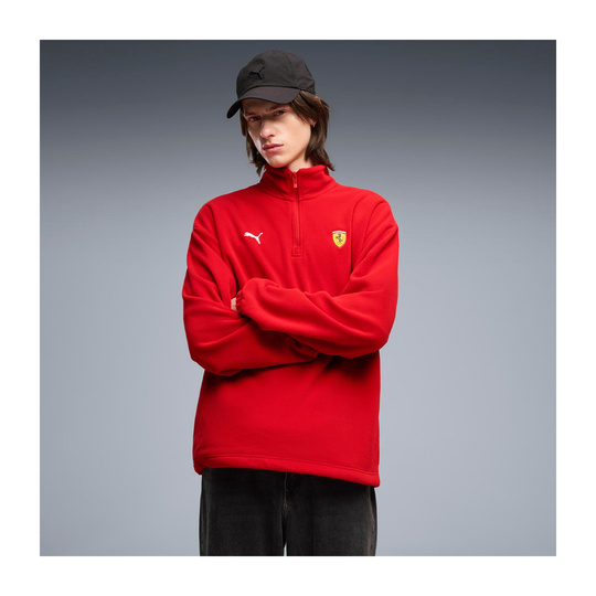 Bluza męska 1/4 Zip czerwona Scuderia Ferrari F1 2026