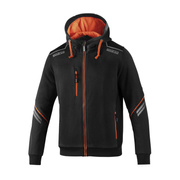Bluza z kapturem rozpinana Tech Sparco czarna/pomarańczowa