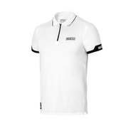 Koszulka polo ZIP MY24 Sparco biała