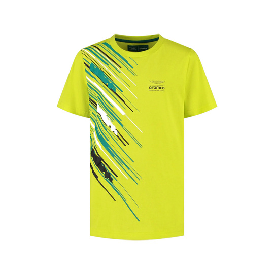 Koszulka t-shirt dziecięca Graphic Aston Martin F1 limonkowa