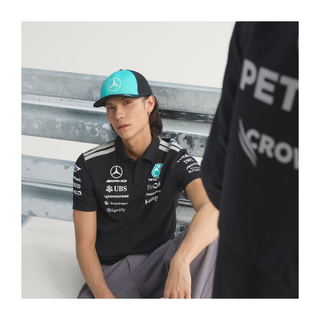 Koszulka polo męska Team czarna Mercedes AMG F1 2026