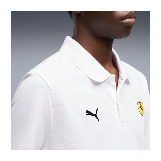 Koszulka polo męska Logo biała Ferrari F1 2026