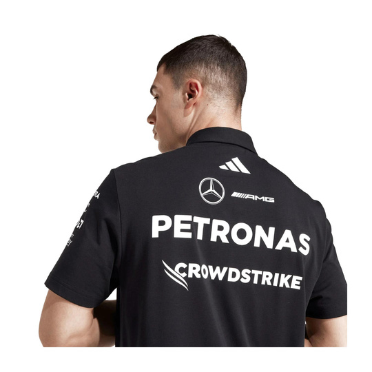 Koszulka polo męska Team czarna Mercedes AMG F1 2025