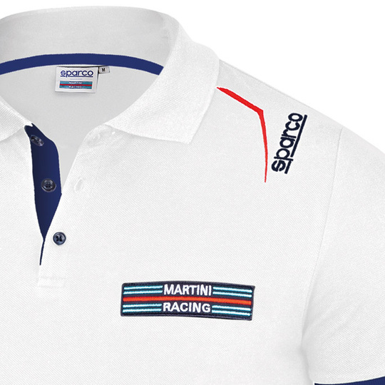Koszulka polo Martini Logo Sparco biała