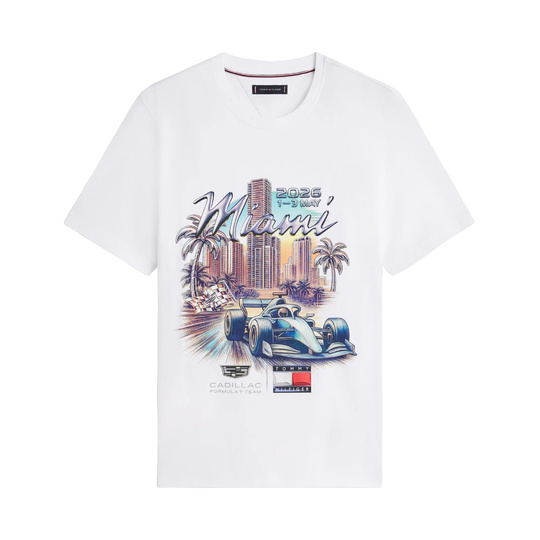 Koszulka męska t-shirt biała Miami Graphic Cadillac F1 2026