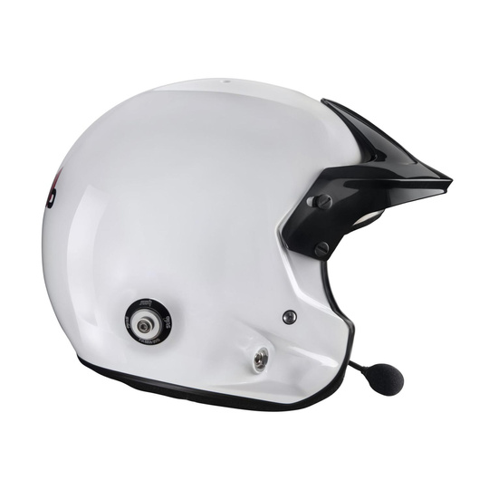 Kask otwarty z interkomem Stilo Venti TROPHY RALLY Hans biały (FIA-SNELL)