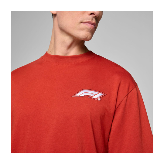 Koszulka T-shirt męska Heritage Logo czerwona Formula 1 2025