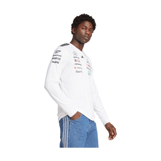 Koszulka z długim rękawem Team Mercedes AMG F1 biała