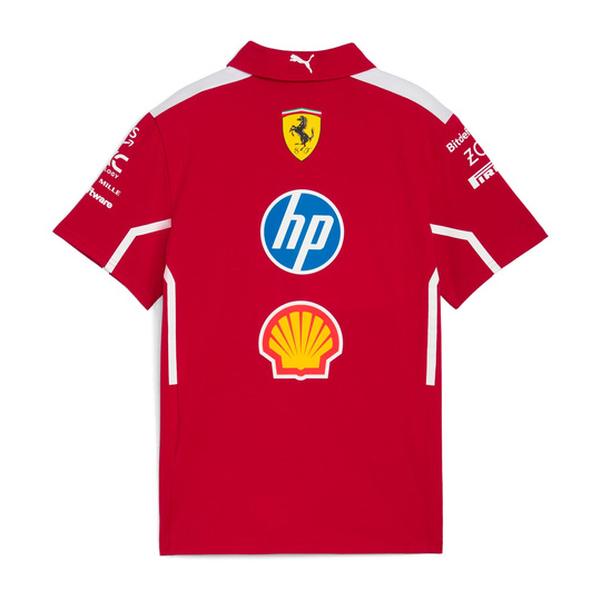 Koszulka polo dziecięca czerwona Team Ferrari F1 2025