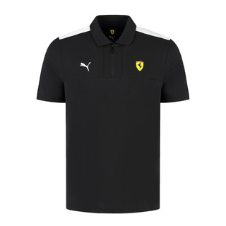 Koszulka polo męska Logo czarna Ferrari F1 2025