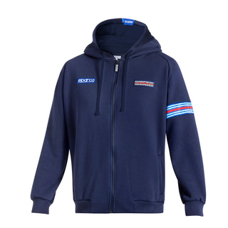 Bluza z kapturem rozpinana Martini Racing MY25 Sparco granatowa