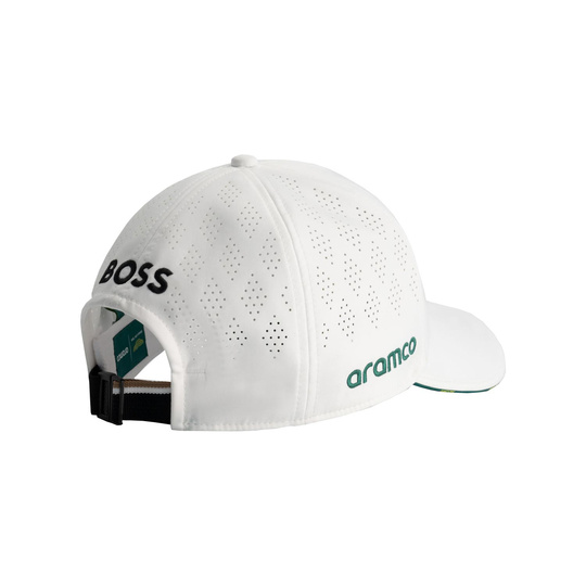 Czapka baseballowa męska biała Team Aston Martin F1 2025