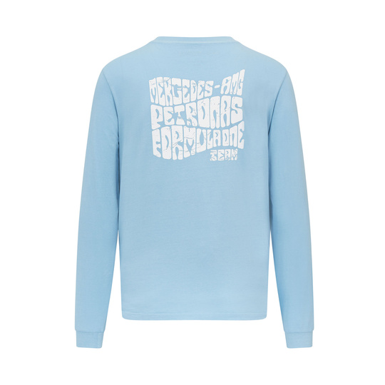 Koszulka męska Longsleeve LS Retro Blue Mercedes AMG F1 