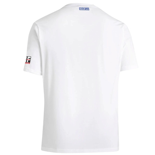 Koszulka t-shirt Lancia HF Fulvia Logo Sparco biała