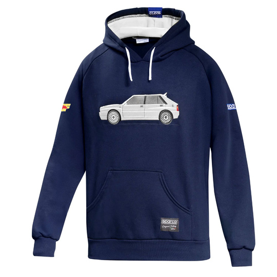 Bluza z kapturem Sparco Lancia HF Delta Integrale – granatowo-biała