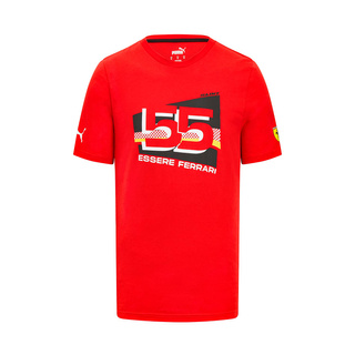 Koszulka T-shirt męska Sainz Driver Red Ferrari F1