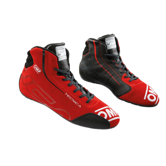 Buty OMP Tecnica MY25 czarne/czerwone (FIA)