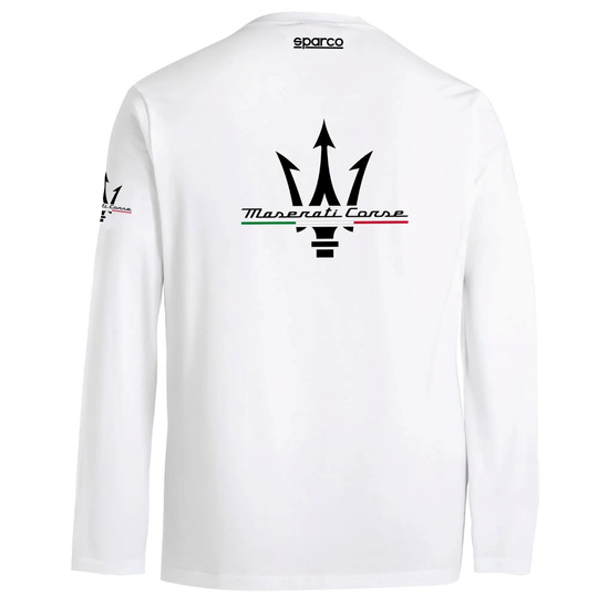 Koszulka Longsleeve Sparco Maserati Corse – biała