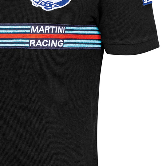 Koszulka polo Martini Stripe Sparco czarna