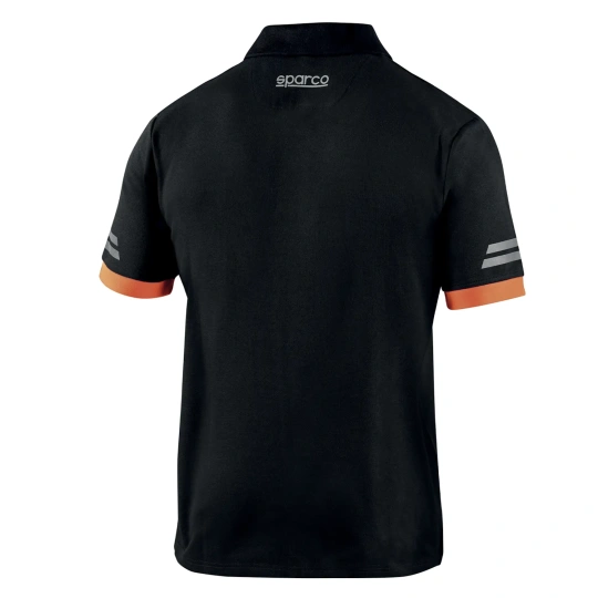 Koszulka polo męska TECH Sparco czarno-pomarańczowy