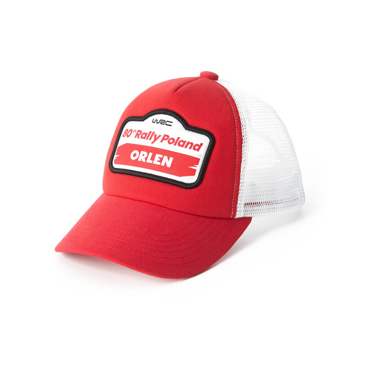Czapka z daszkiem dziecięca Trucker Rally Poland WRC czerwona