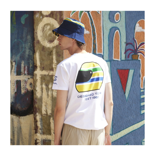 Koszulka t-shirt Ayrton Senna Helmet Ayrton Senna Collection 2026 biała