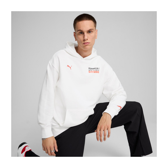 Bluza z kapturem DTS Relaxed Formula 1 biała