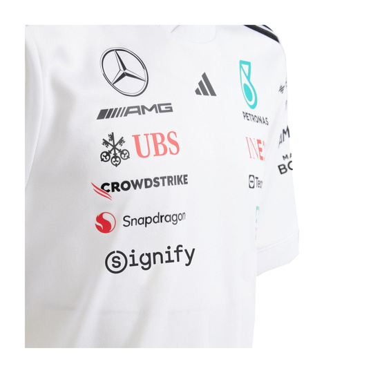 Koszulka t-shirt dziecięca biała Team Mercedes AMG F1 2025
