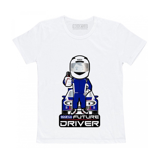 Koszulka t-shirt dziecięca Future Driver Sparco biała