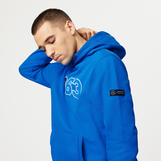Bluza męska Hoodie George Russell Hoodie Blue Mercedes AMG F1 
