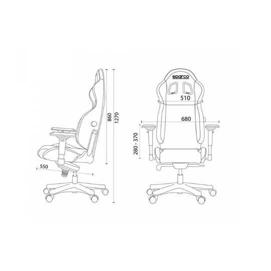 Fotel biurowy Sparco Grip SKY czarny/błękitny
