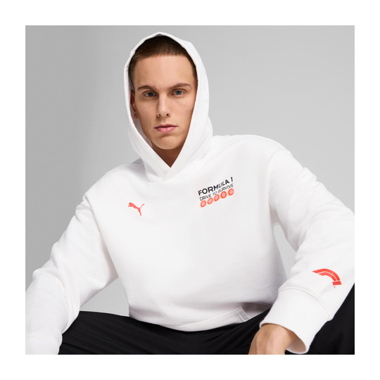 Bluza z kapturem DTS Relaxed Formula 1 bia艂a