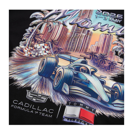 Koszulka t-shirt Miami Graphic Cadillac F1 2026 czarna
