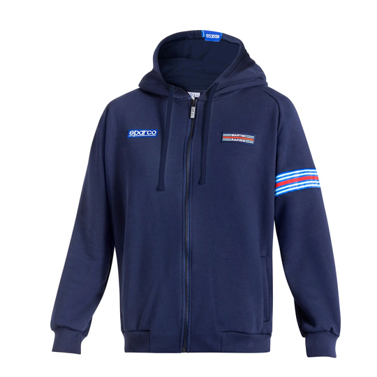 Bluza z kapturem rozpinana Martini Racing MY25 Sparco granatowa