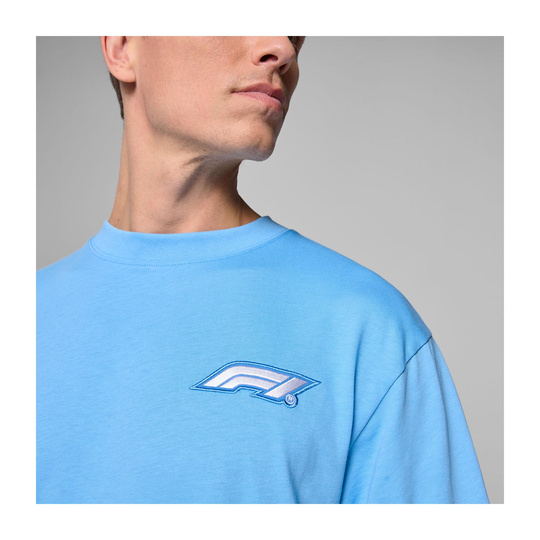 Koszulka T-shirt męska Heritage Logo niebieska Formula 1 2025