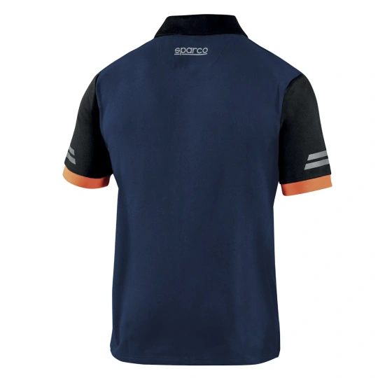 Koszulka polo męska TECH Sparco granatowo-pomarańczowa