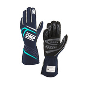Rękawice OMP First MY24 granatowe/niebieskie (FIA)